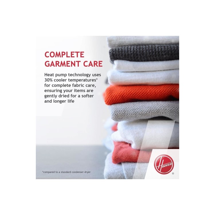 Refurbished Hoover HLEH9A2TCE-80 Freestanding Heat Pump 9KG Tumble Dryer White