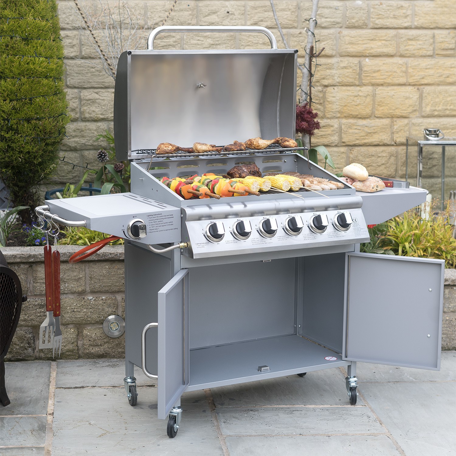 Boss Grill Georgia Classic 6 Burner Gas BBQ Grill With Side Burner Boss Grill Georgia Classic 6 Burner Gas BBQ Grill With Side Burner