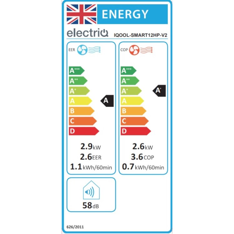 Refurbished electriQ iQool 10000 BTU Wall Mounted Air Conditioner with Heating Function