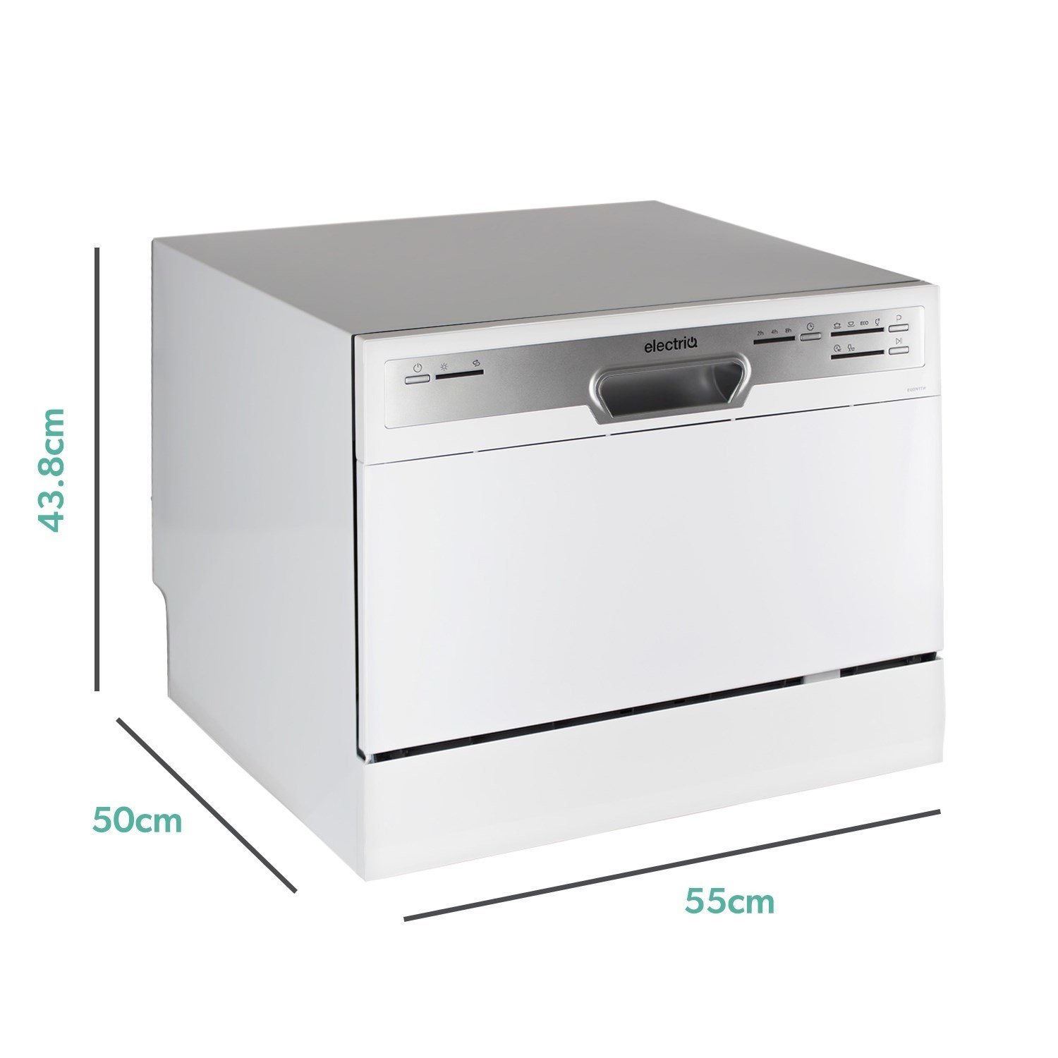 electriQ Mini Table Top Dishwasher White EQDWTTW Appliances Direct