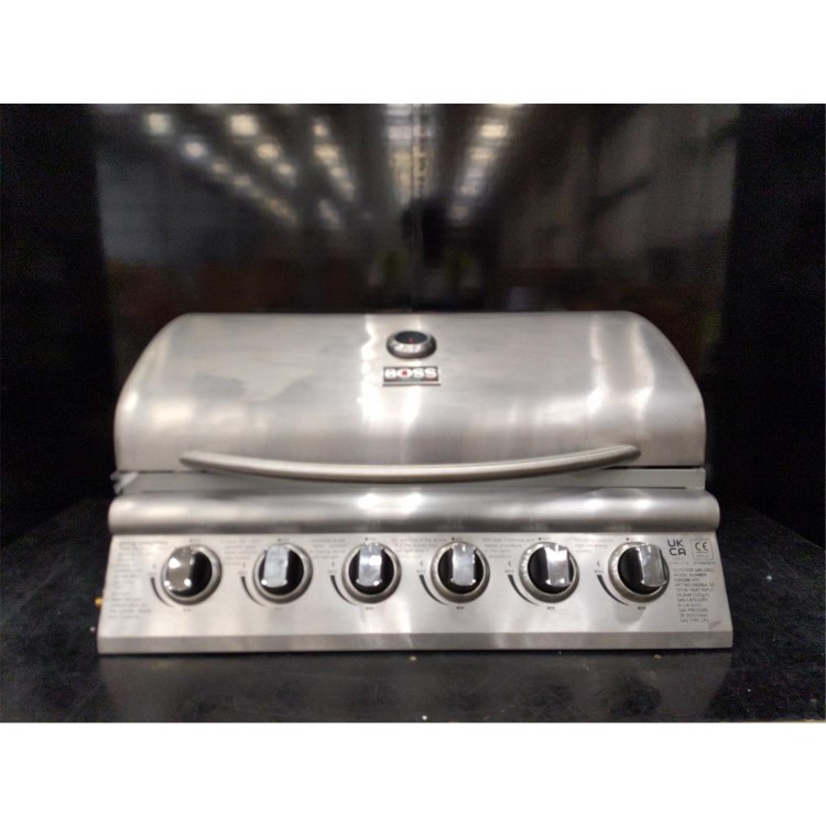 Refurbished Boss Grill Georgia Classic - 6 Burner Gas BBQ Grill with Side Burner - Silver