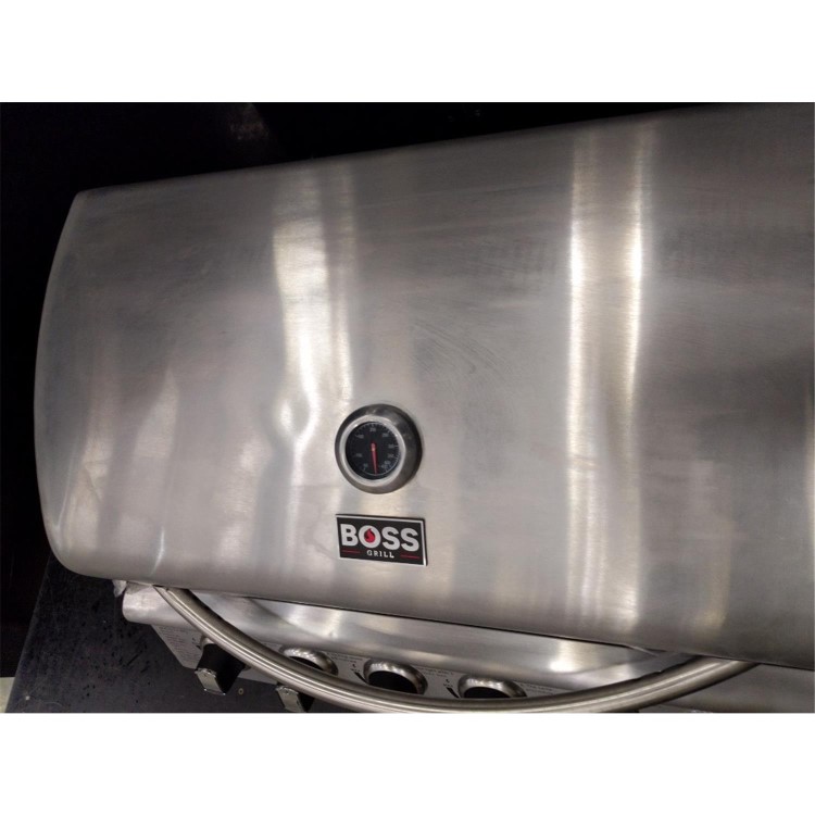 Refurbished Boss Grill Georgia Classic - 6 Burner Gas BBQ Grill with Side Burner - Silver