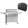 Refurbished Boss Grill Georgia Classic - 6 Burner Gas BBQ Grill with Side Burner - Silver