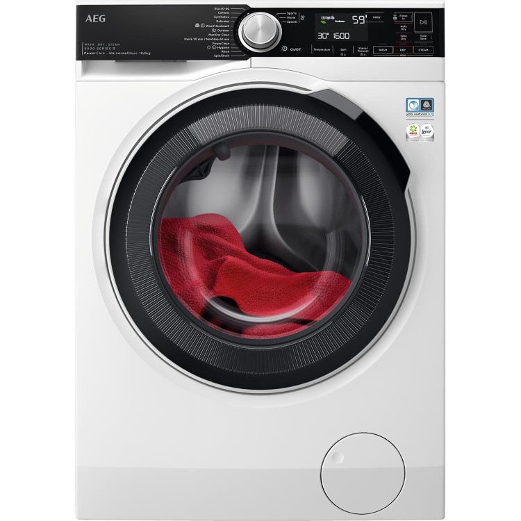 Refurbished AEG 8000 Series LWR8516O5UD Freestanding 10/6KG 1600 Spin Washer Dryer White