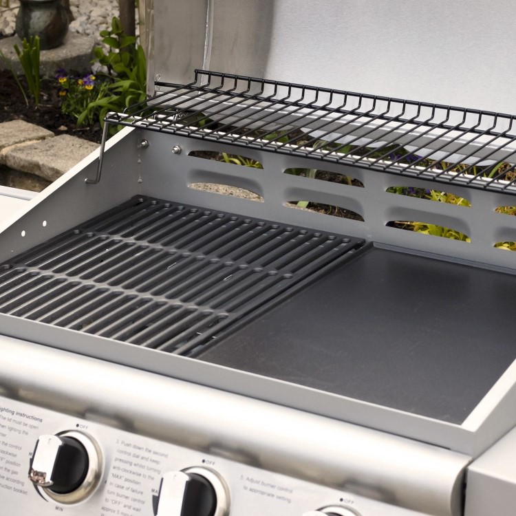 Refurbished Boss Grill Georgia Classic 4 Burner Gas BBQ Grill with Side Burner Silver