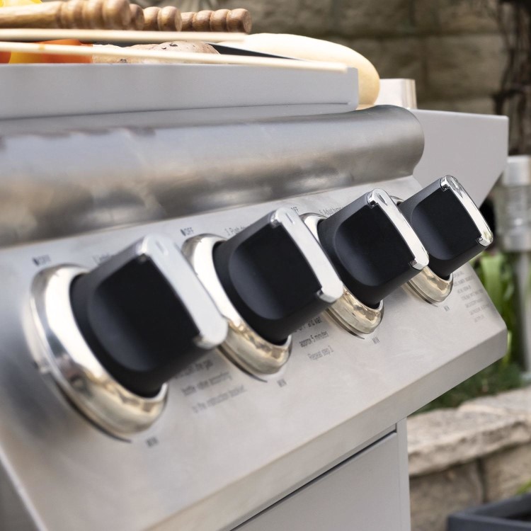 Refurbished Boss Grill Georgia Classic 4 Burner Gas BBQ Grill with Side Burner Silver
