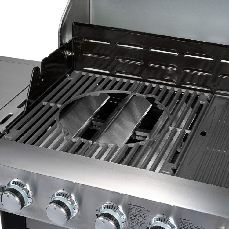 Monster Grill - 5 Burner Gas BBQ Grill with 2 Side Burners - Stainless Steel
