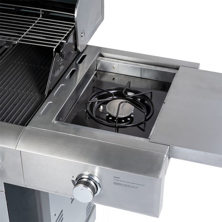 Monster Grill - 5 Burner Gas BBQ Grill with 2 Side Burners - Stainless Steel