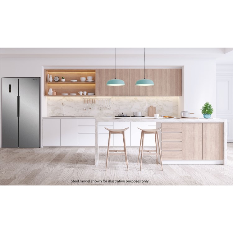 Candy 442 Litre Side-By-Side American Fridge Freezer - Black