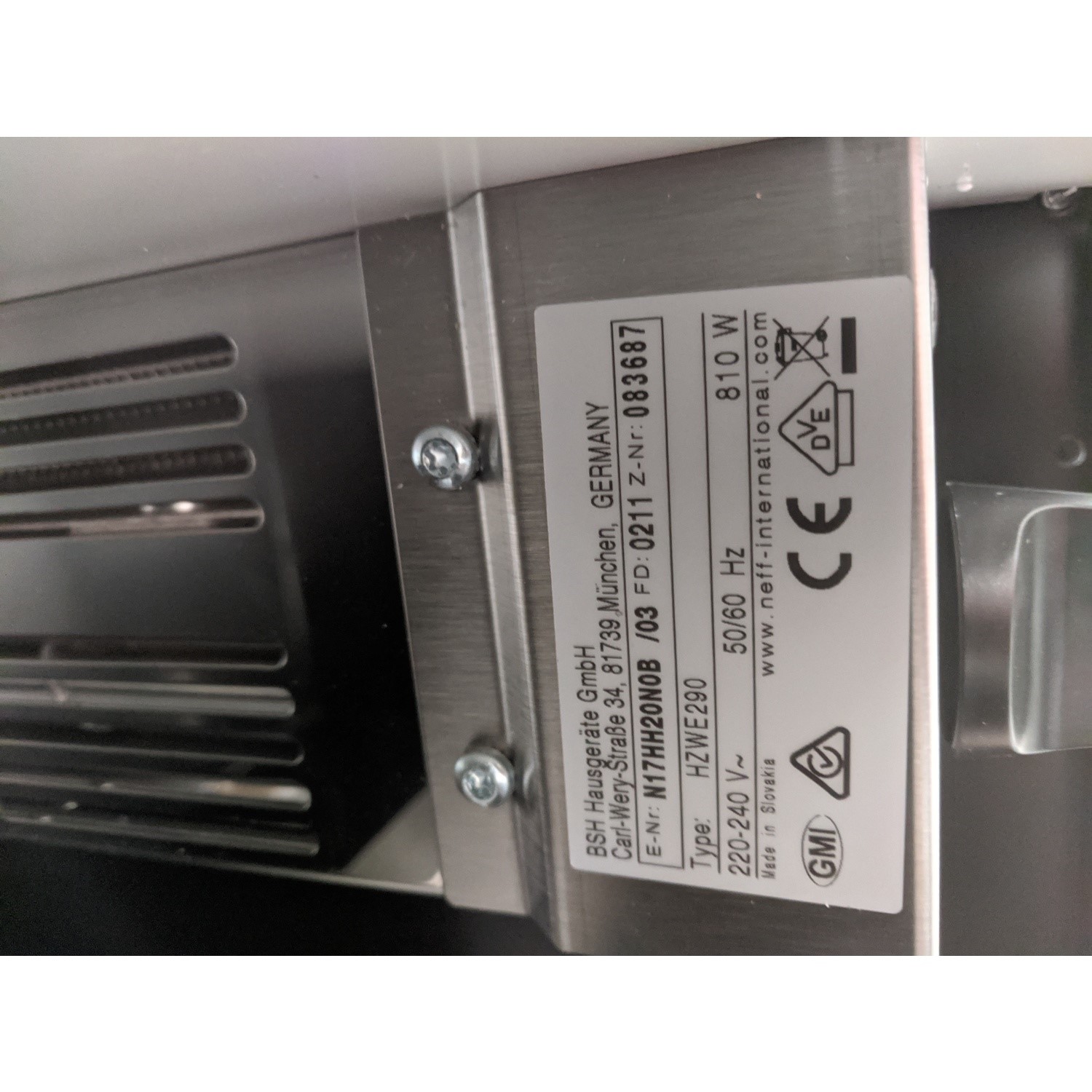 Refurbished Neff N17HH20N0B Pushpull 29cm Height Warming Drawer