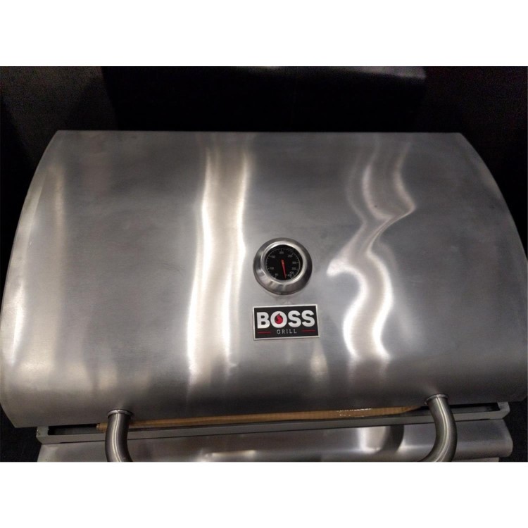 Refurbished Boss Grill Georgia Classic - 4 Burner Gas BBQ Grill with Side Burner - Silver