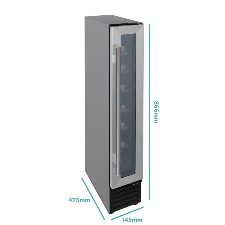 Refurbished electriQ EQWINECH15SS Freestanding 7 Bottle Single Zone Wine Cooler Stainless Steel