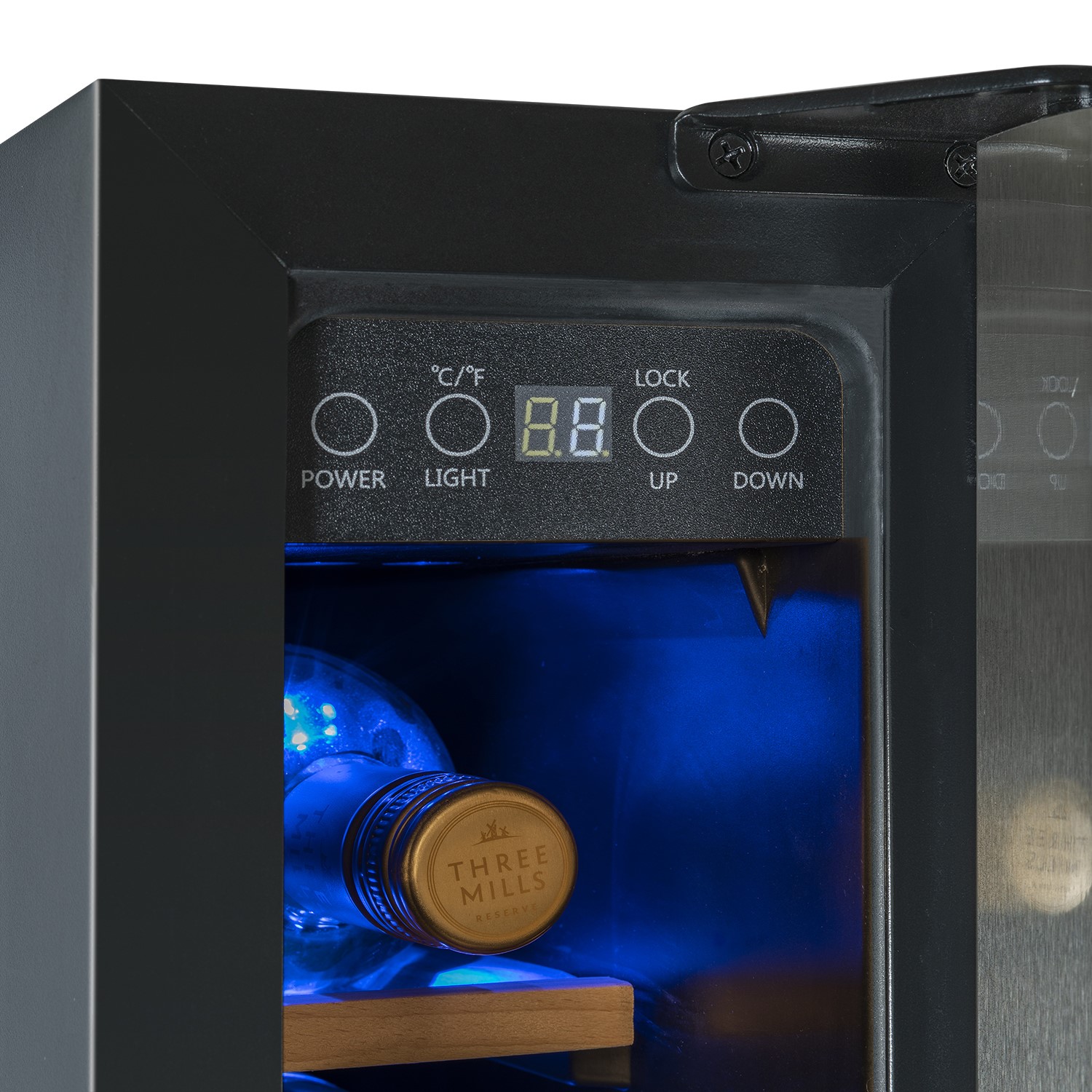 electriQ 7 Bottle Capacity Single Zone Freestanding Wine Cooler Stainless Steel EQWINECH15SS