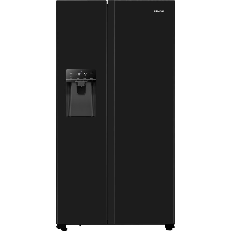 Refurbished Hisense RS694N4TBF 535 Litre American Fridge Freezer Black 