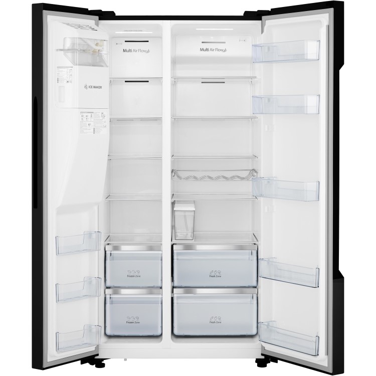 Refurbished Hisense RS694N4TBF 535 Litre American Fridge Freezer Black 