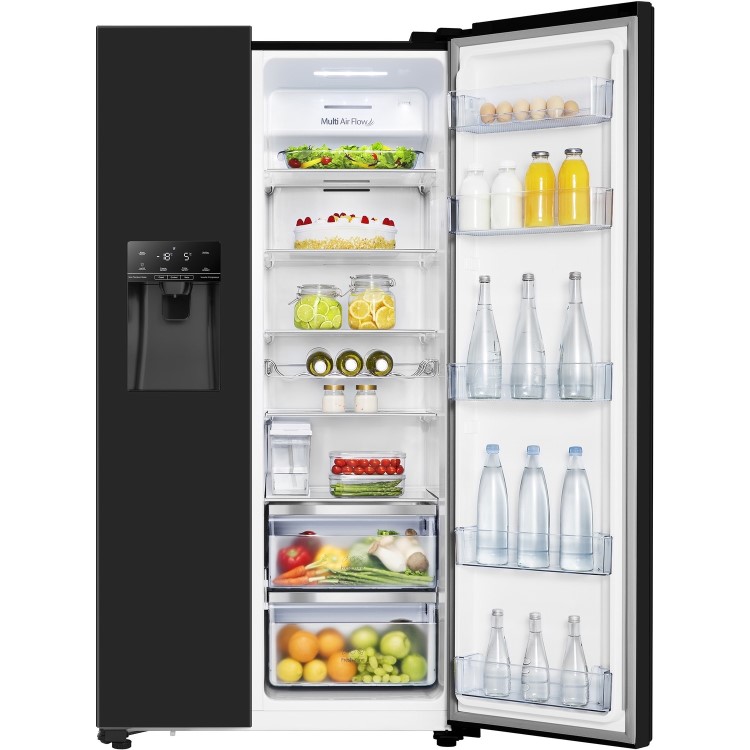 Refurbished Hisense RS694N4TBF 535 Litre American Fridge Freezer Black 