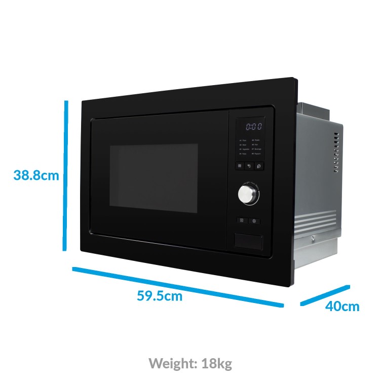 electriQ Built-In 900W Microwave - Black