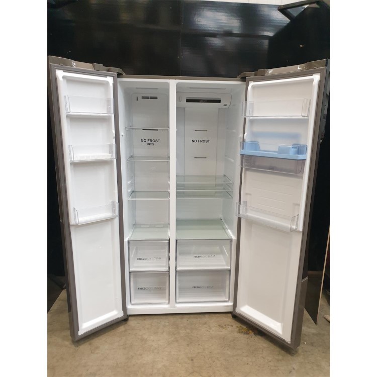 Refurbished Hoover HHSWD918F1XK 521 Litre American Frost Free Fridge Freezer w/ Non-Plumb Water Dispenser Silver