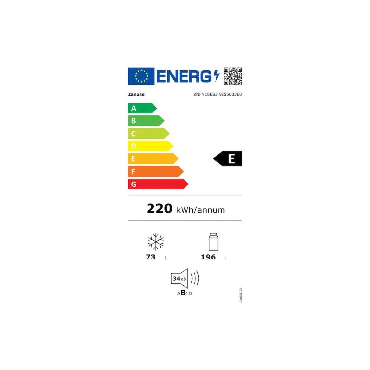 Zanussi 264 Litre 70/30 Integrated Fridge Freezer