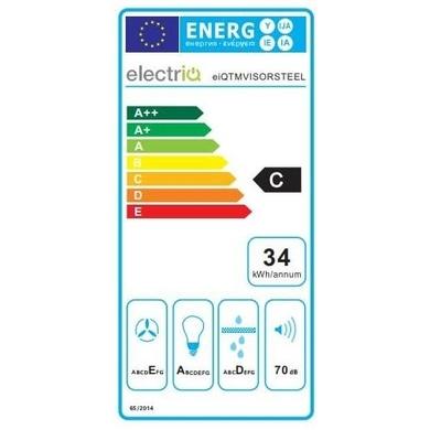 Refurbished electriQ Eiqtmvisorsteel 60cm Top & Rear Venting Visor Cooker Hood Stainless Steel