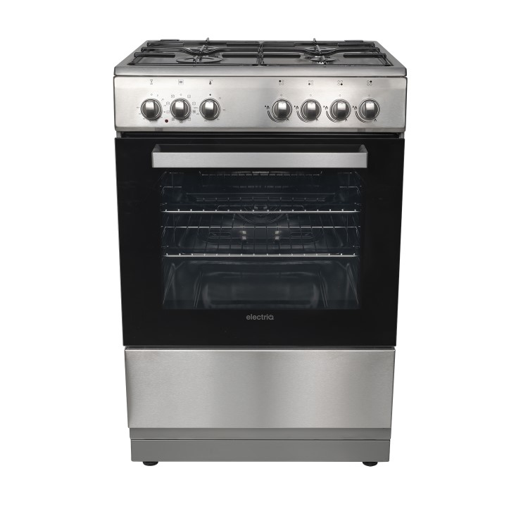 Refurbished electriQ EQDFSC60A 60cm Dual Fuel Single Oven Cooker Stainless Steel