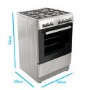 GRADE A2 - electriQ 60cm Dual Fuel Single Oven Cooker - Stainless Steel
