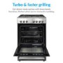 GRADE A2 - electriQ 60cm Dual Fuel Single Oven Cooker - Stainless Steel