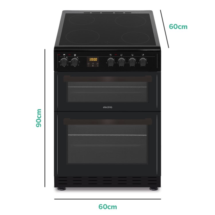 electriQ 60cm Electric Cooker - Black