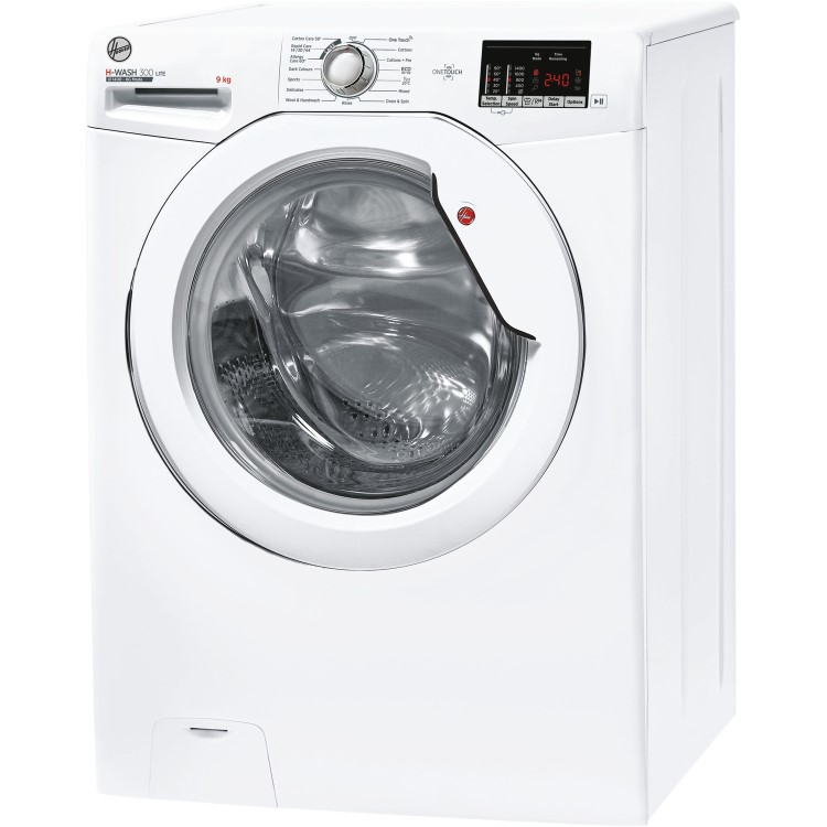 Refurbished Hoover H-Wash 300 H3W492DE/1-80 Freestanding 9KG 1400 Spin Washing Machine White