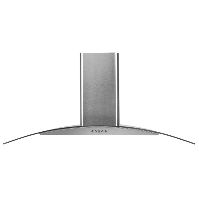 electriQ 90cm Curved Glass Chimney Cooker Hood - Stainless Steel