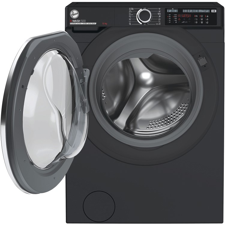 Refurbished Hoover H-Wash 500 HW412AMBCB/1-80 Freestanding 12KG 1400 Spin Washing Machine Black