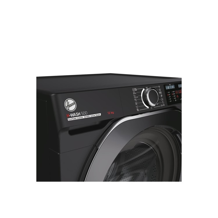 Refurbished Hoover H-Wash 500 HW412AMBCB/1-80 Freestanding 12KG 1400 Spin Washing Machine Black