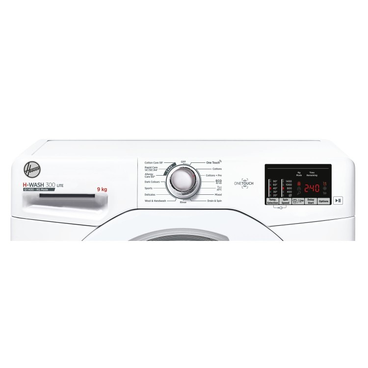 Refurbished Hoover H-Wash 300 H3W492DE/1-80 Freestanding 9KG 1400 Spin Washing Machine White