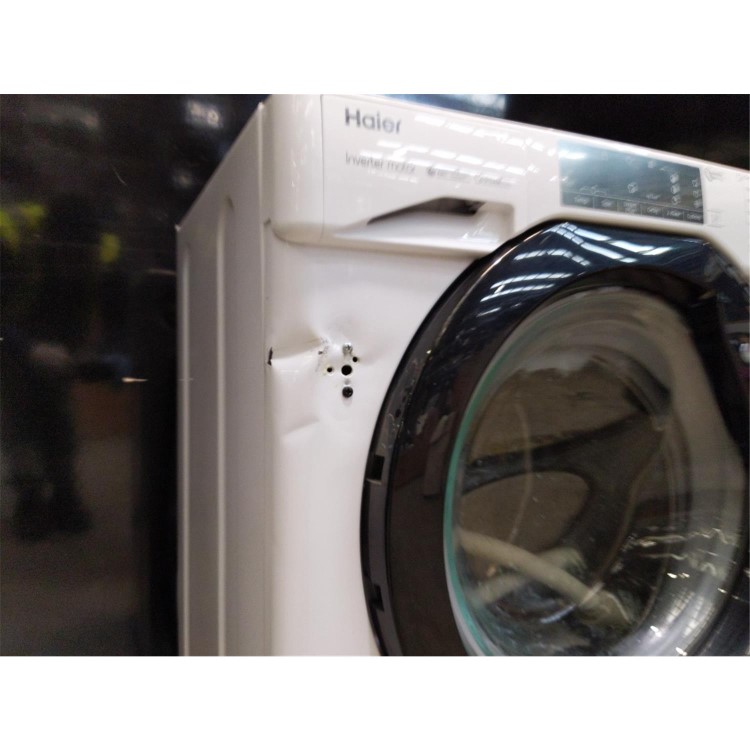 Refurbished Haier Series 4 HWQ90B416FWB-UK Integrated 9KG 1600 Spin Washing Machine White