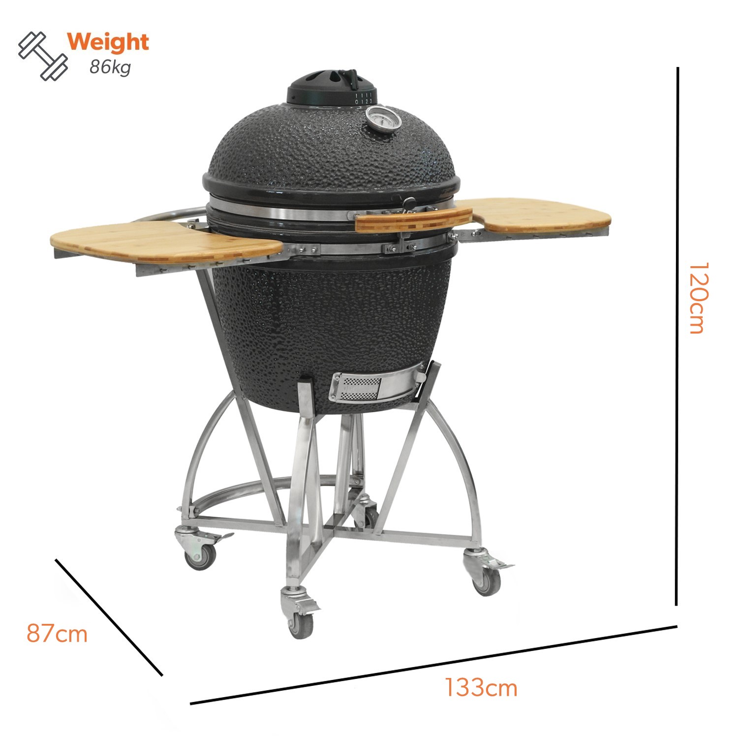 Boss Grill The Egg XL 22 Inch Ceramic Kamado Style Charcoal Smoker