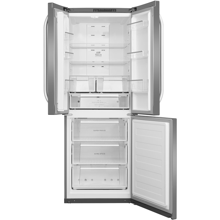 Refurbished Hotpoint FFU3DX1 Freestanding 446 Litre 60/40 Fridge Freezer Stainless Steel