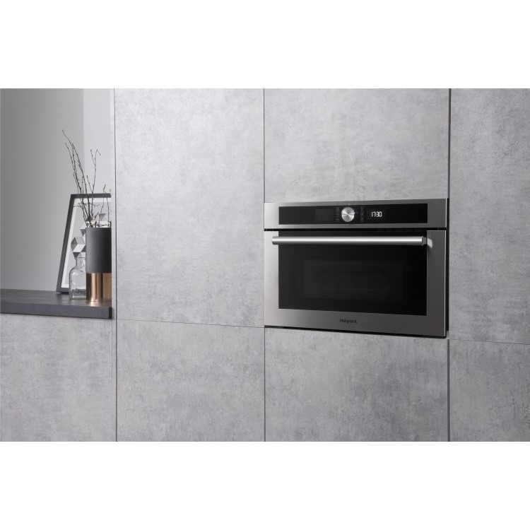Hotpoint Built-In 1000W Microwave with Grill - Stainless Steel