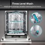 GRADE A2 - Hisense Hi6 Integrated Dishwasher - Smart Wi-Fi C-Rated Silver control panel
