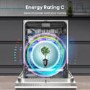 GRADE A2 - Hisense Hi6 Integrated Dishwasher - Smart Wi-Fi C-Rated Silver control panel