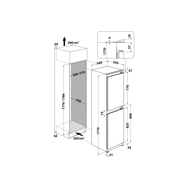 Indesit 267 Litre 50/50 Integrated Fridge Freezer
