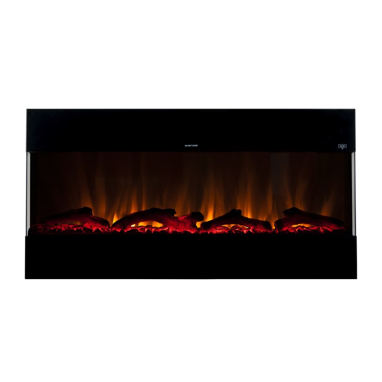 Black Wall Mounted Electric Fireplace 50 Inch - Amberglo