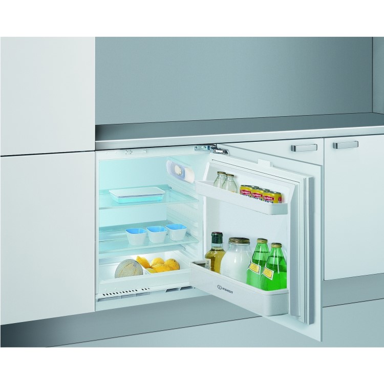 Refurbished Indesit ILA1 Integrated 146 Litre Under Counter Larder Fridge White