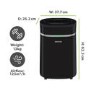 Refurbished electriQ 12L Low-Energy Quiet Laundry Dehumidifier and HEPA Air Purifier - Black