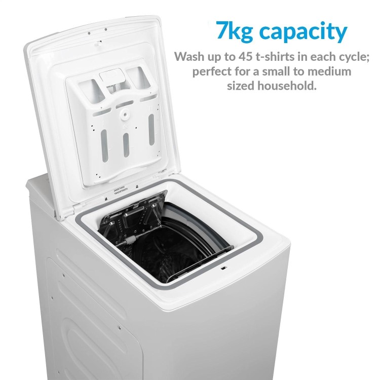 Refurbished electriQ eiQWMTL75 Freestanding 7KG 1200 Spin Top Loading Washing Machine