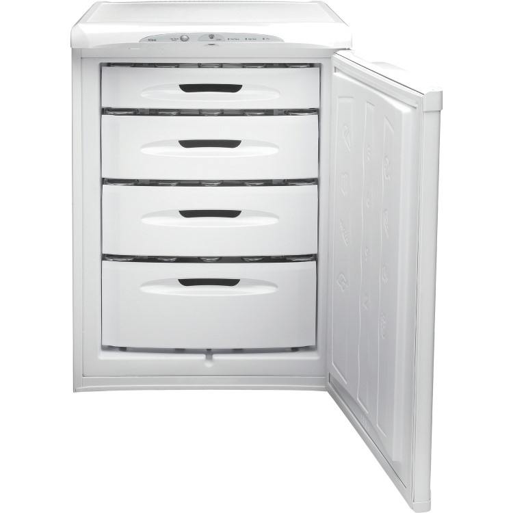 Refurbished Hotpoint RZA36P1 90 Litre Freestanding Under Counter Freezer 60cm Wide - White