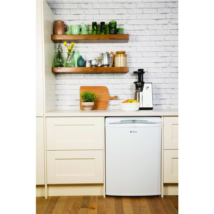 Refurbished Hotpoint RZA36P1 90 Litre Freestanding Under Counter Freezer 60cm Wide - White