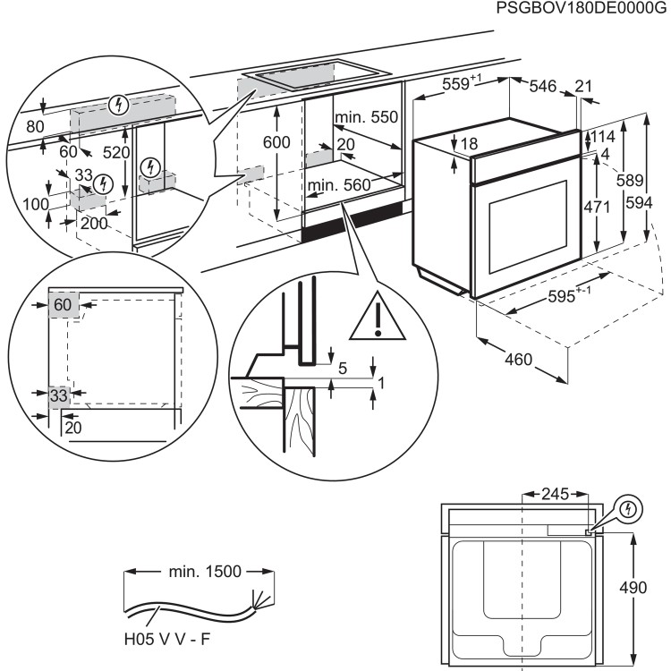 Refurbished AEG SteamBake BCE558070M 60cm Single Built In Electric Oven Stainless Steel
