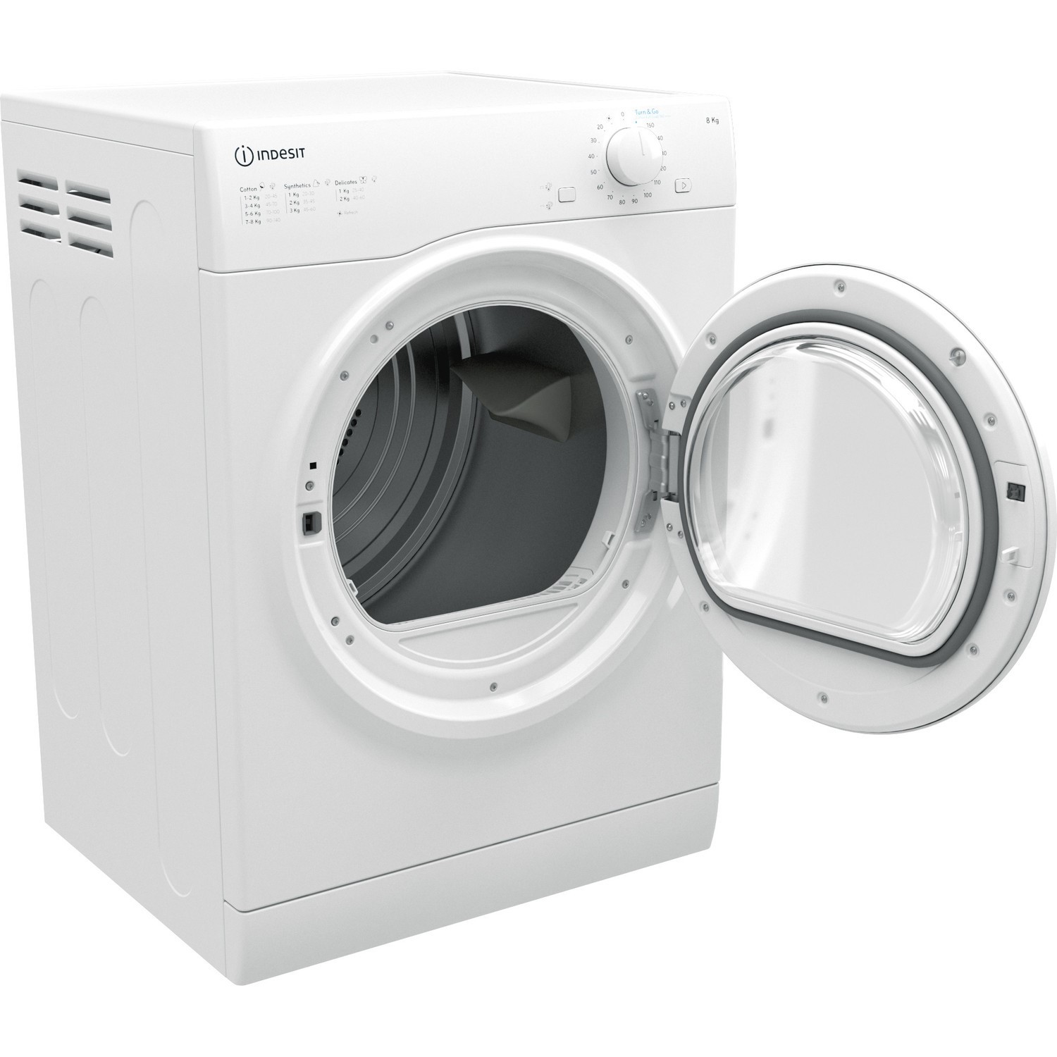 indesit 8kg air vented i1 d80w uk tumble dryer white