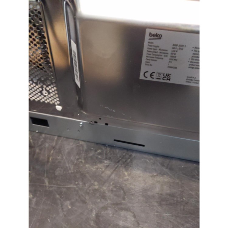 Refurbished Beko BMGB25333X Built In 25L with Grill 900W Microwave Black