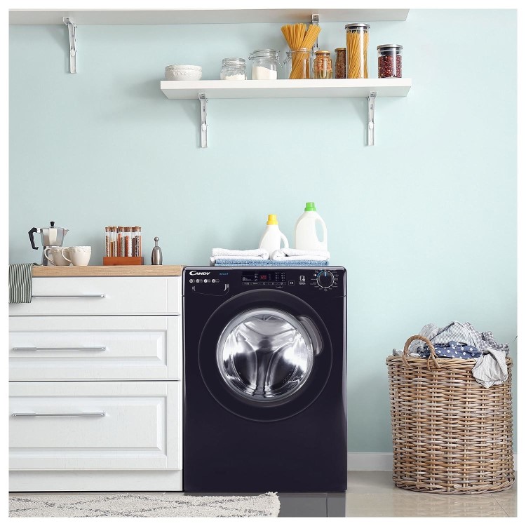 Refurbished Candy Smart CS1410TWBBE/1-80 Freestanding 10KG 1400 Spin Washing Machine Black